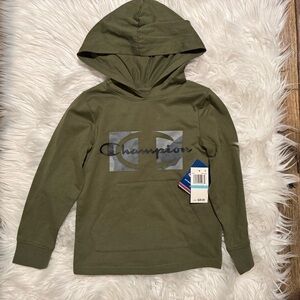 NEW Champion Kids Olive Green Pullover Hoodie Size 5